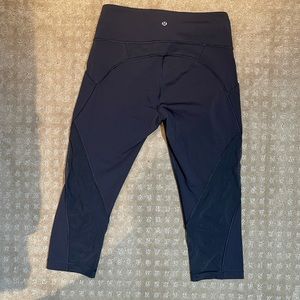 Black lululemon legging with mesh detail